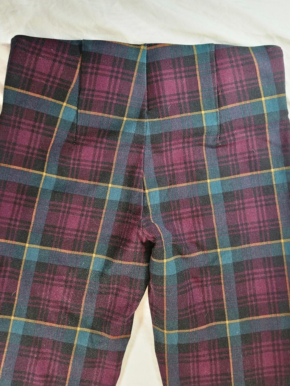 Slim Factor Investment Womens Red Plaid Elastic Waist Pull On Legging Pants Sz M - Picture 15 of 16